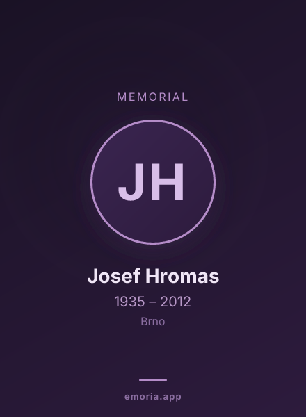 Memorial portrait of Josef Hromas