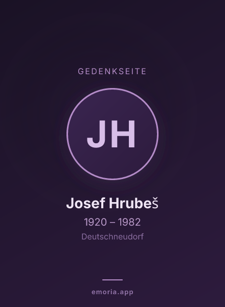 Gedenkportrait von Josef Hrubeš