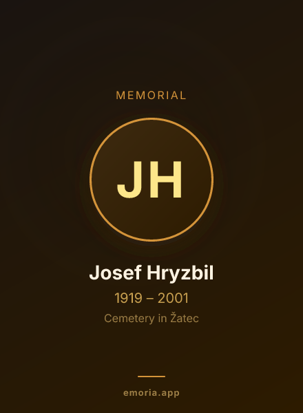 Memorial portrait of Josef Hryzbil