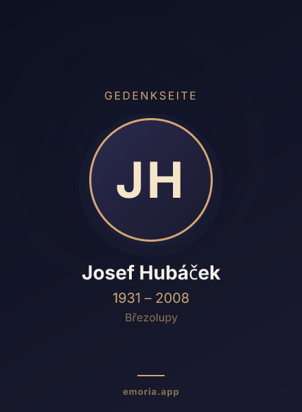 Gedenkportrait von Josef Hubáček