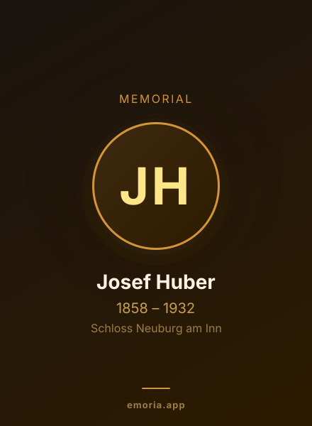 Memorial portrait of Josef Huber