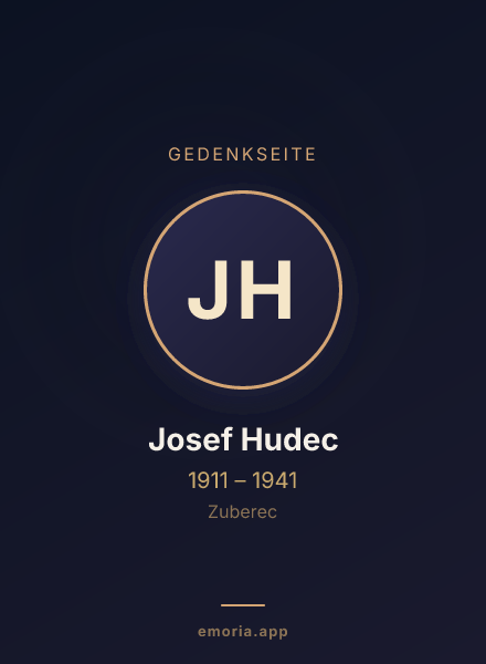Gedenkportrait von Josef Hudec