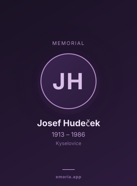 Memorial portrait of Josef Hudeček