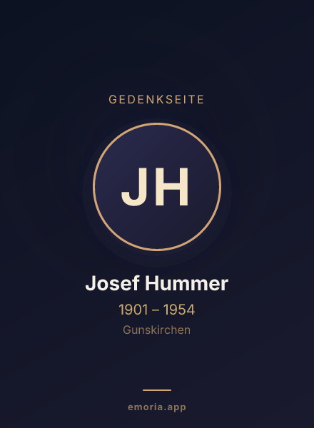 Gedenkportrait von Josef Hummer