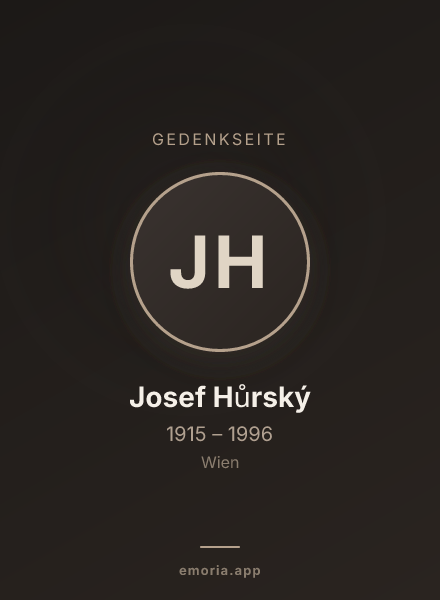 Gedenkportrait von Josef Hůrský