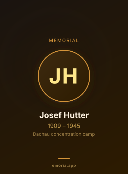 Memorial portrait of Josef Hutter
