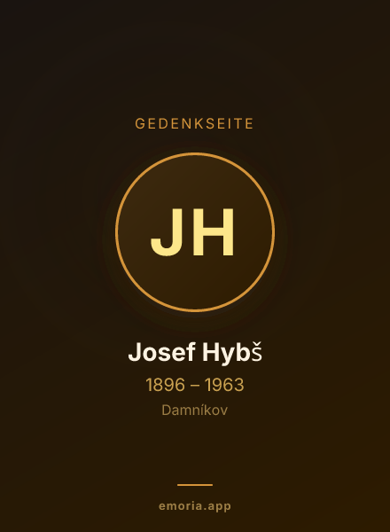 Gedenkportrait von Josef Hybš