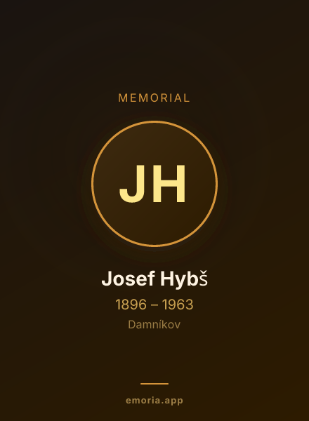 Memorial portrait of Josef Hybš