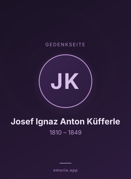 Gedenkportrait von Josef Ignaz Anton Küfferle