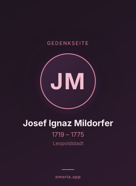 Gedenkportrait von Josef Ignaz Mildorfer