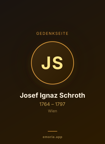 Gedenkportrait von Josef Ignaz Schroth