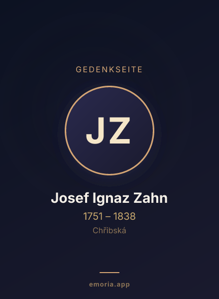 Gedenkportrait von Josef Ignaz Zahn