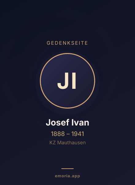 Gedenkportrait von Josef Ivan
