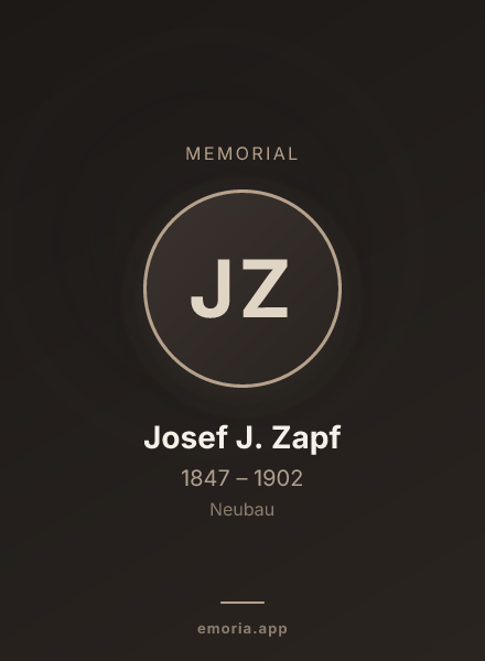 Memorial portrait of Josef J. Zapf