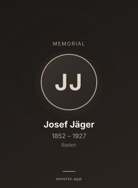 Memorial portrait of Josef Jäger