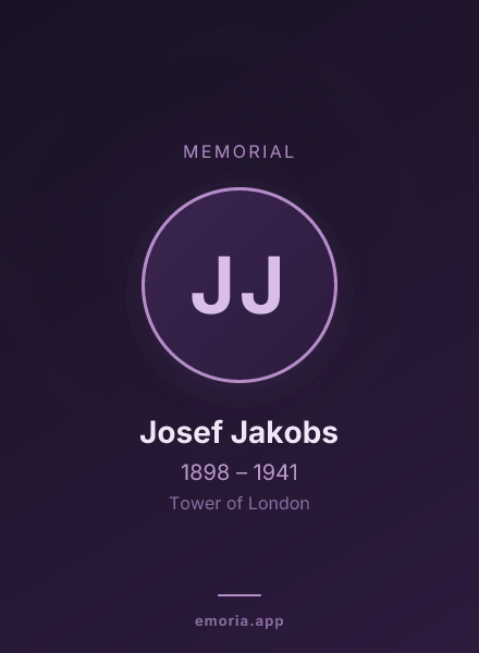 Memorial portrait of Josef Jakobs