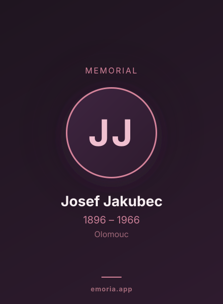 Memorial portrait of Josef Jakubec