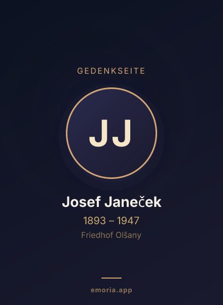 Gedenkportrait von Josef Janeček
