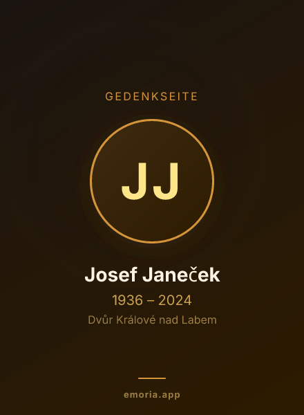 Gedenkportrait von Josef Janeček
