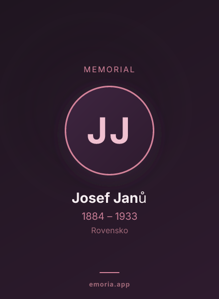 Memorial portrait of Josef Janů