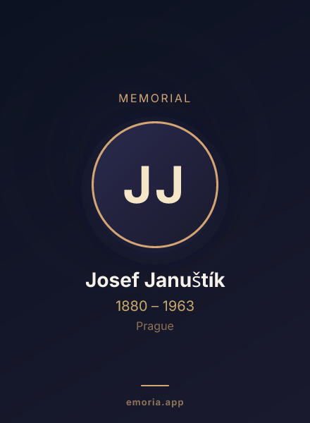 Memorial portrait of Josef Januštík