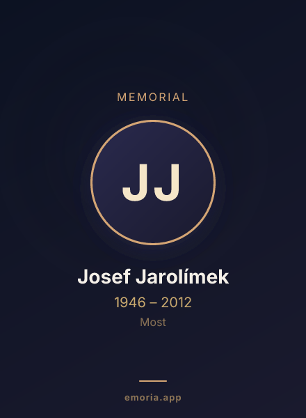 Memorial portrait of Josef Jarolímek