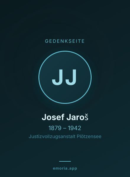 Gedenkportrait von Josef Jaroš
