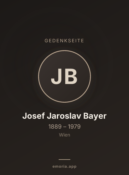 Gedenkportrait von Josef Jaroslav Bayer