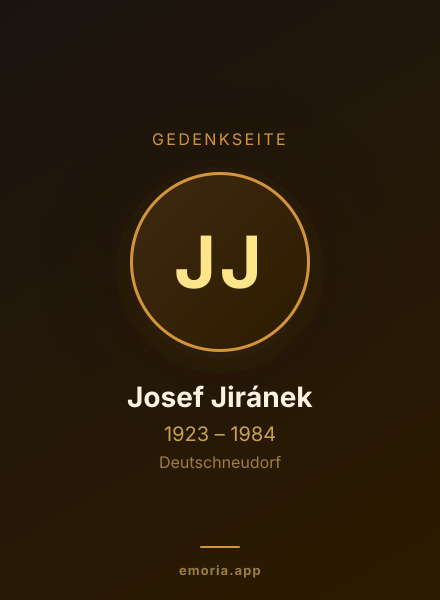 Gedenkportrait von Josef Jiránek