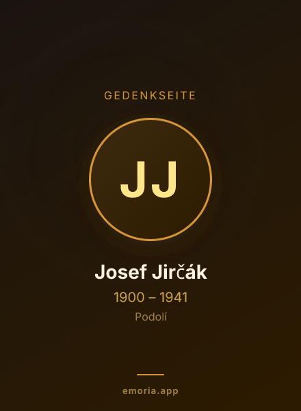 Gedenkportrait von Josef Jirčák