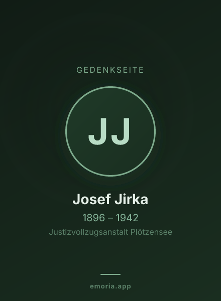 Gedenkportrait von Josef Jirka