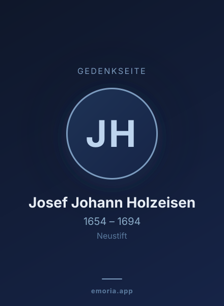 Gedenkportrait von Josef Johann Holzeisen