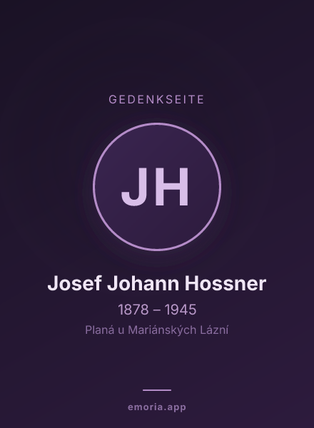 Gedenkportrait von Josef Johann Hossner