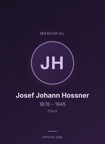 Memorial portrait of Josef Johann Hossner