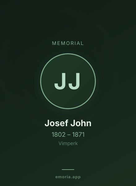 Memorial portrait of Josef John