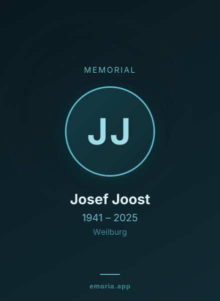 Memorial portrait of Josef Joost