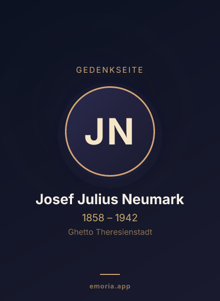 Gedenkportrait von Josef Julius Neumark