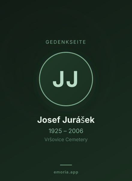 Gedenkportrait von Josef Jurášek
