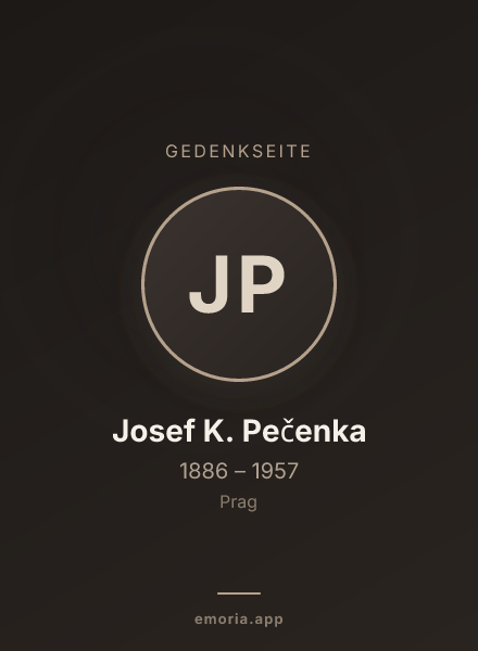Gedenkportrait von Josef K. Pečenka