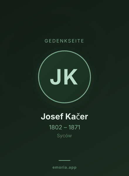 Gedenkportrait von Josef Kačer