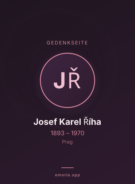 Gedenkportrait von Josef Karel Říha