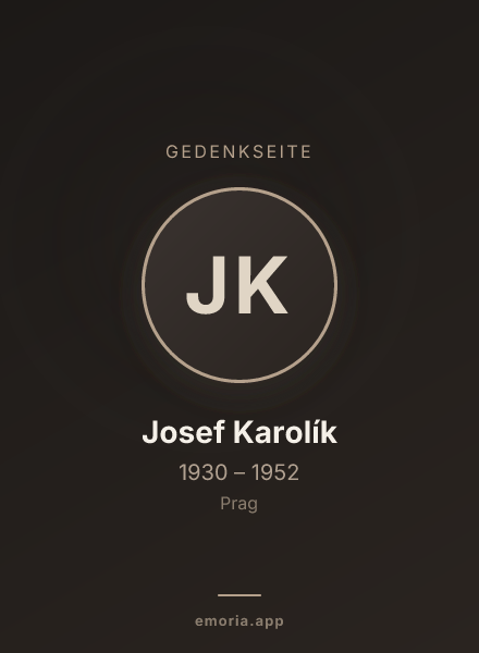 Gedenkportrait von Josef Karolík
