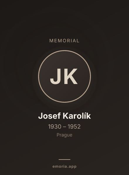 Memorial portrait of Josef Karolík