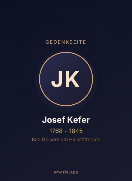 Gedenkportrait von Josef Kefer