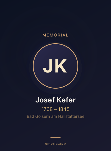 Memorial portrait of Josef Kefer