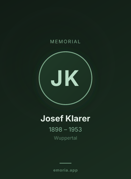 Memorial portrait of Josef Klarer