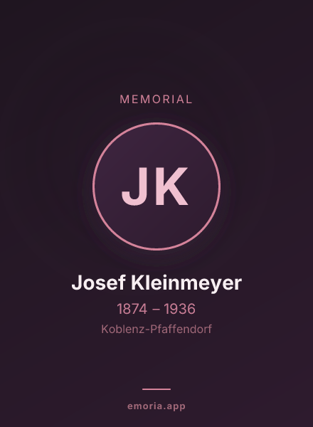 Memorial portrait of Josef Kleinmeyer