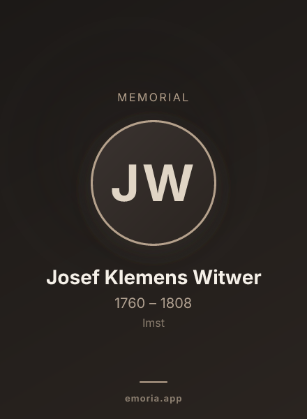 Memorial portrait of Josef Klemens Witwer