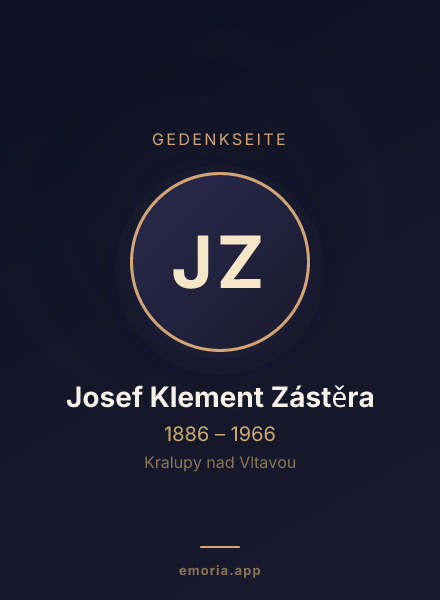 Gedenkportrait von Josef Klement Zástěra