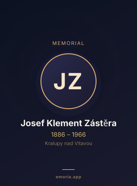 Memorial portrait of Josef Klement Zástěra